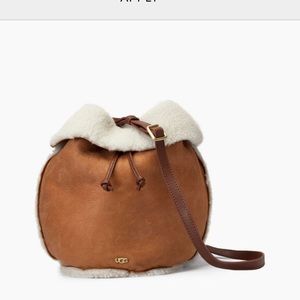 UGG Claire Drawstring Shoulder Bag - Signature Sheepskin, Bomber Finish